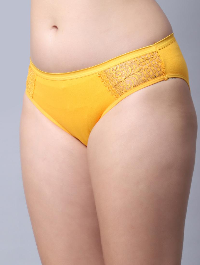 yellow cotton hipster panty - 20267536 - Standard Image - 2