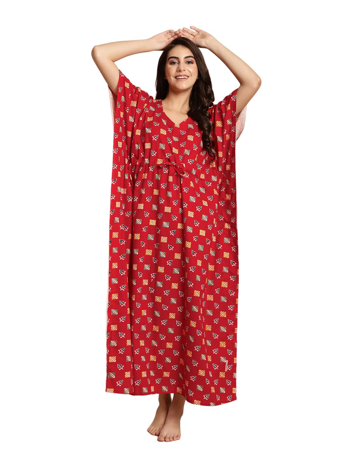 women block print cotton kaftan - 20267572 - Standard Image - 2