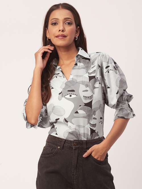 women's straight collared top - 20271552 -  Standard Image - 0