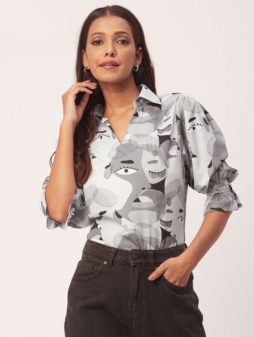 women's straight collared top - 20271552 -  Zoom Image - 0