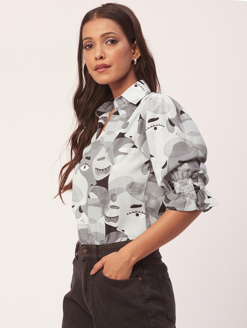 women's straight collared top - 20271552 - Standard Image - 2