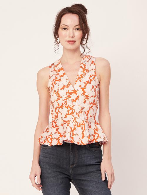 women's peplum overlap neck top - 20271563 - Standard Image - 0