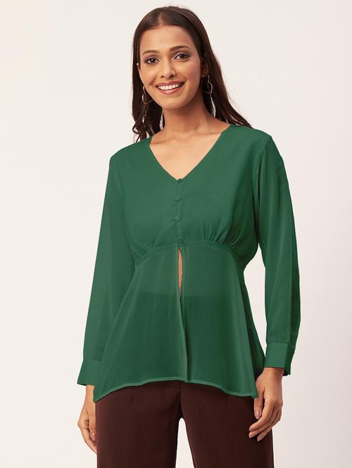 women's a line v neck top - 20271575 -  Standard Image - 0