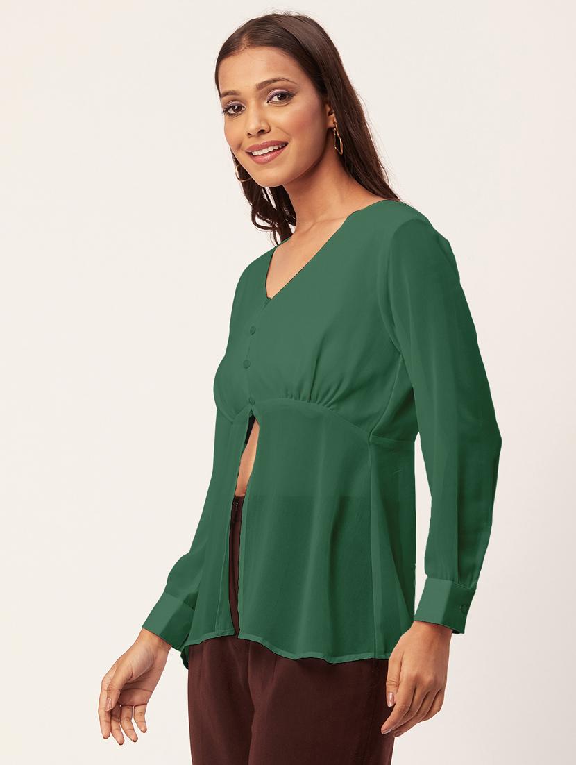 women's a line v neck top - 20271575 - Standard Image - 2