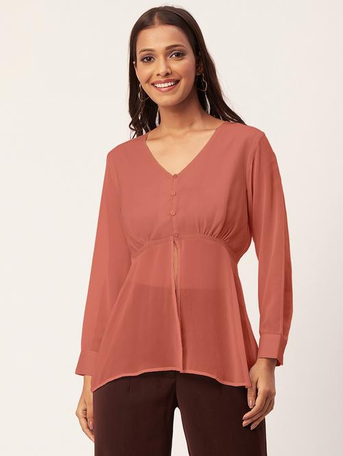 women's a line v neck top - 20271577 -  Standard Image - 0