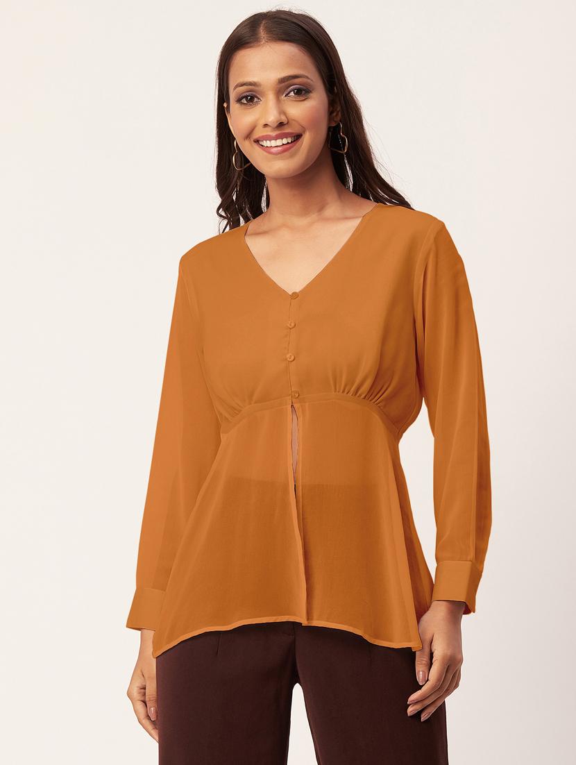 women's a line v neck top - 20271579 - Zoom Image - 0