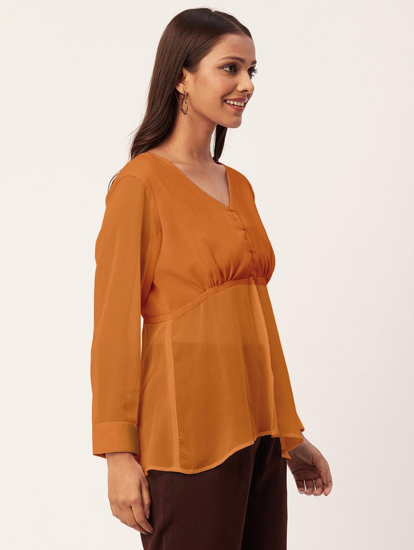 women's a line v neck top - 20271579 - Standard Image - 2