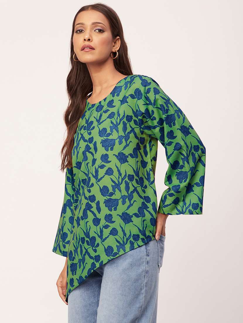 women's asymmetric round neck top - 20271583 -  Standard Image - 2