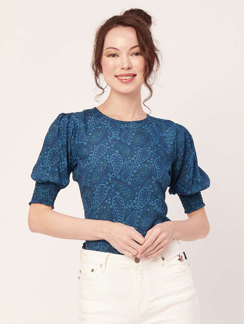 women's straight round neck top