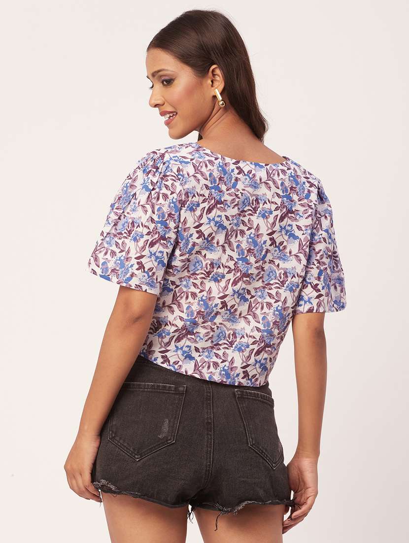 women's crop v neck top - 20271602 -  Standard Image - 2