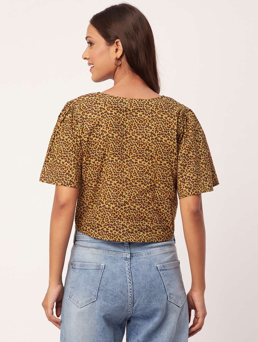 women's crop v neck top - 20271604 - Standard Image - 2