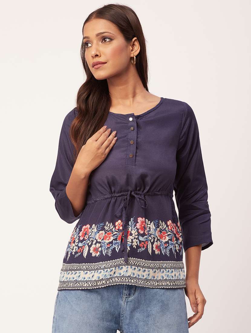 women's a line round neck top