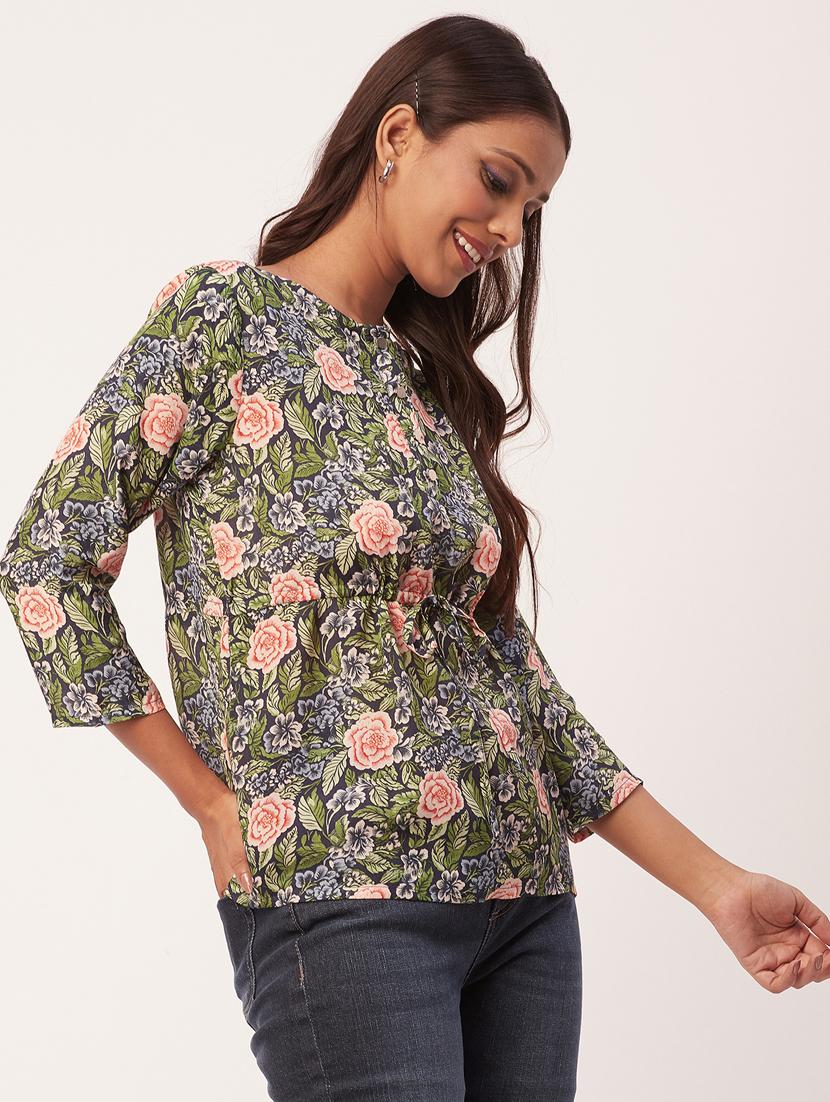 women's a line round neck top - 20271606 - Standard Image - 2