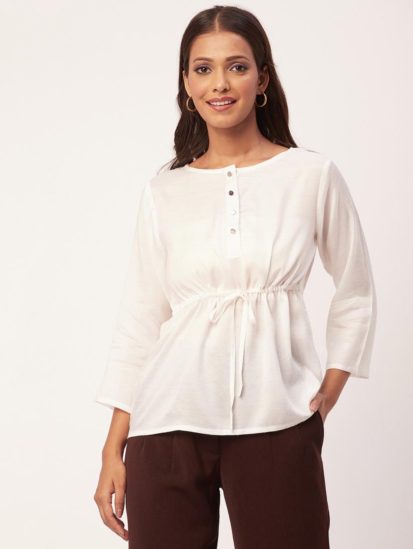 women's a line round neck top - 20271608 -  Zoom Image - 0