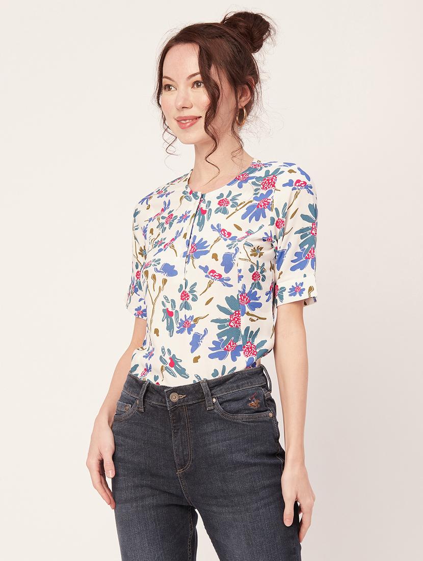 women's straight round neck top - 20271628 - Standard Image - 2