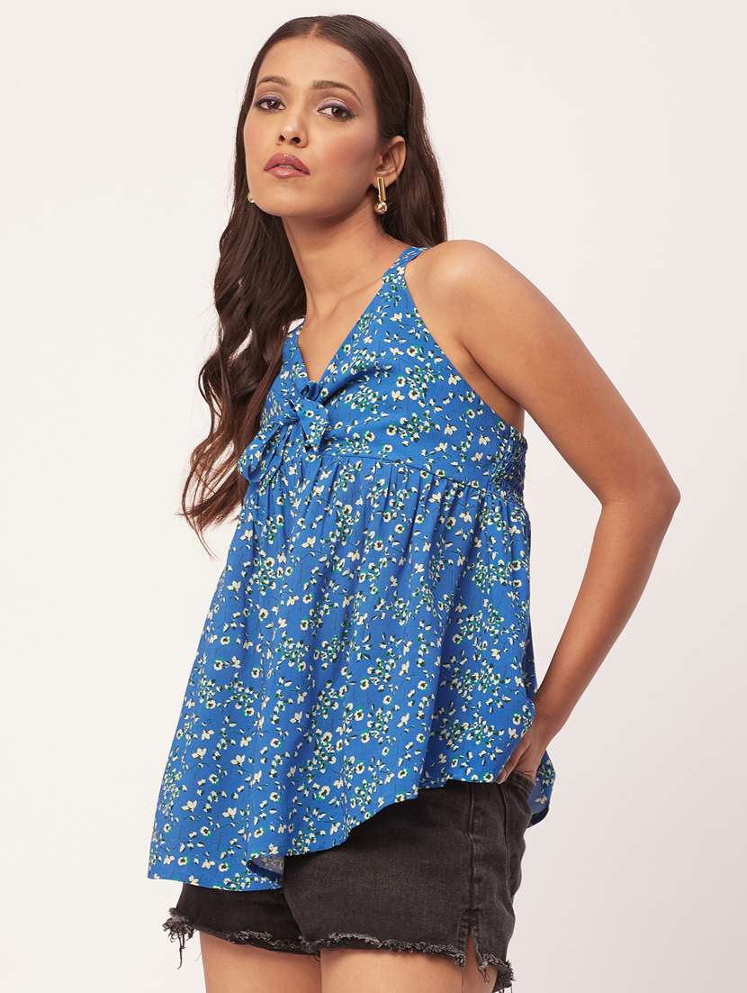women's flared v neck top - 20271634 -  Standard Image - 2