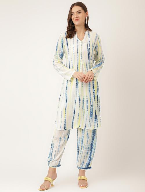 women blue tie & dye co-ord set - 20271653 - Standard Image - 0