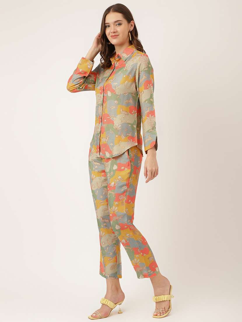 women multi colour quirky print co-ord set - 20271654 -  Standard Image - 2