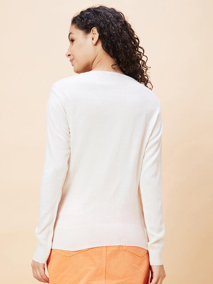 women white acrylic regular pullover - 20271702 - Standard Image - 2
