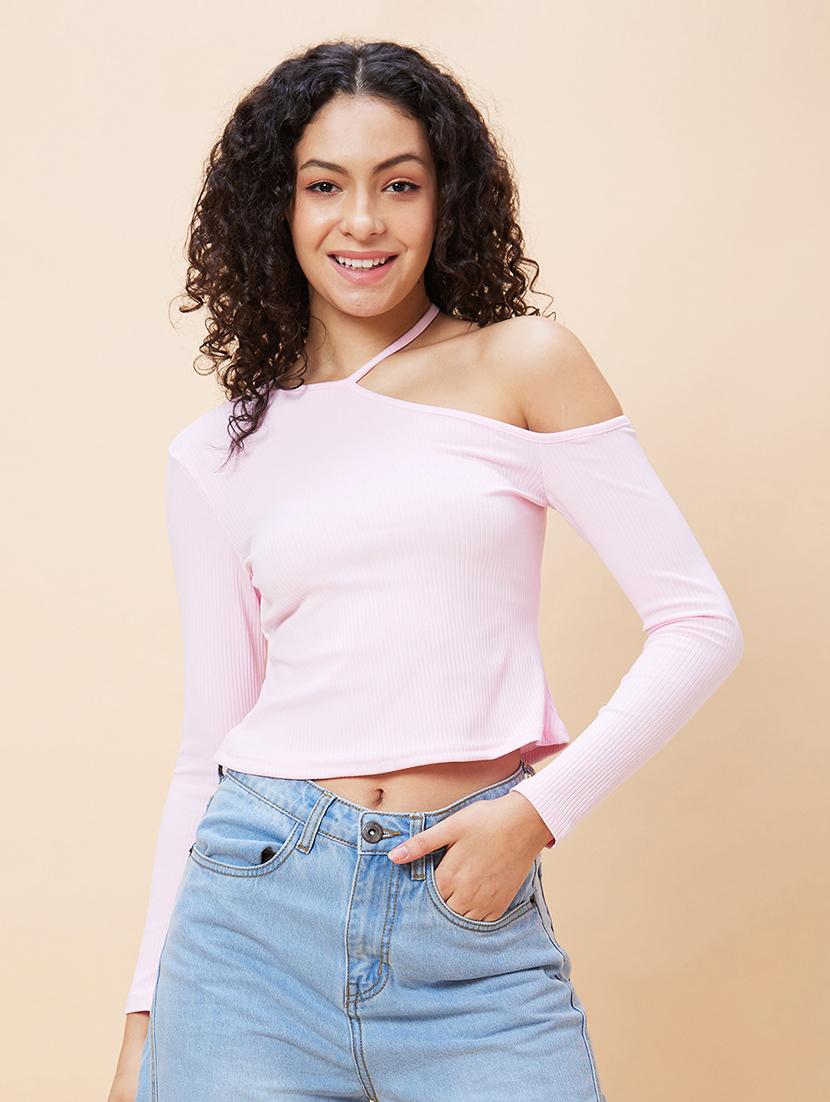 women pink cotton regular top - 20271714 -  Zoom Image - 0