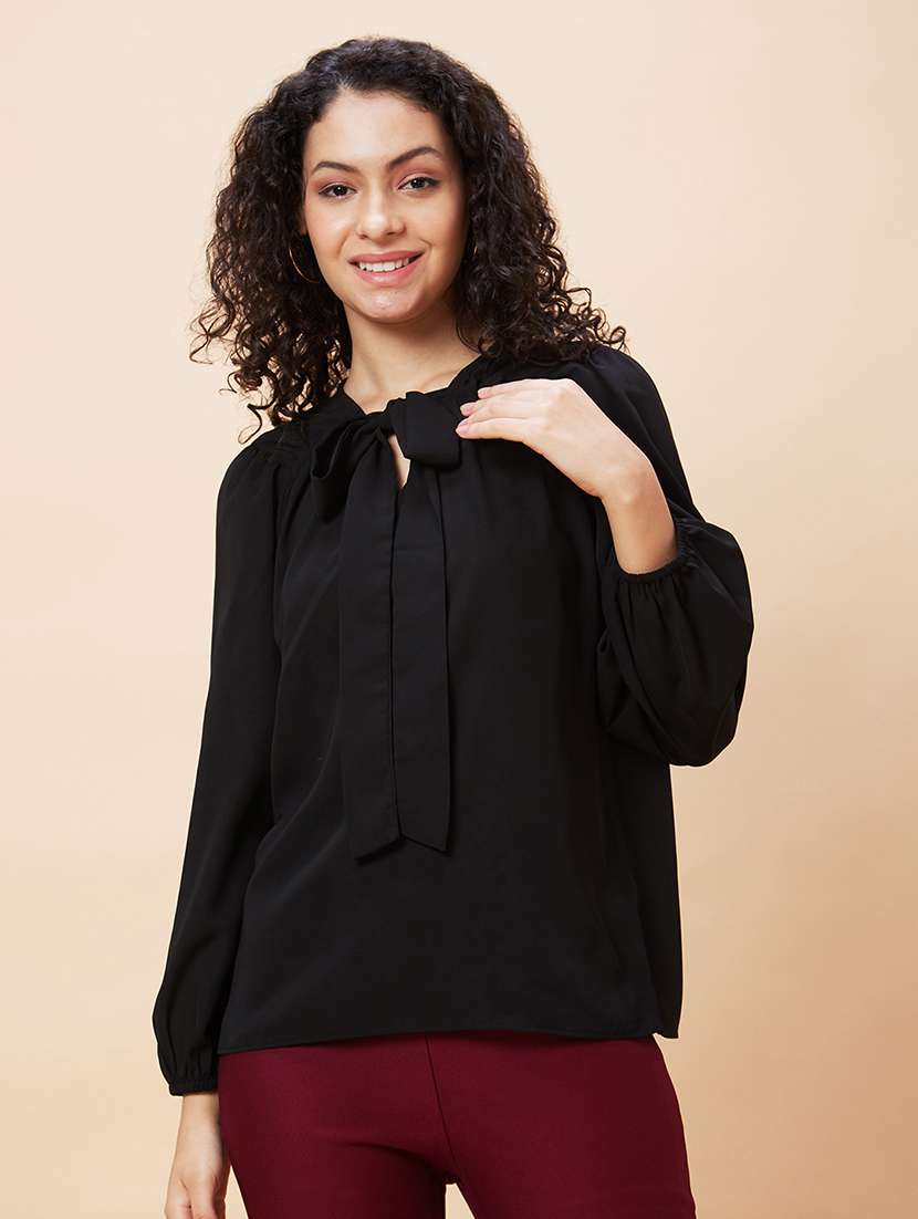 women black polyester regular top - 20271719 -  Zoom Image - 0
