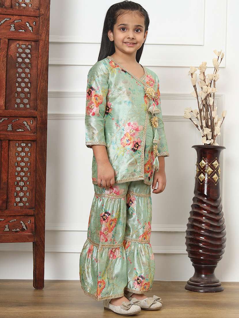 girl floral print kurta sharara set - 20271950 -  Standard Image - 2