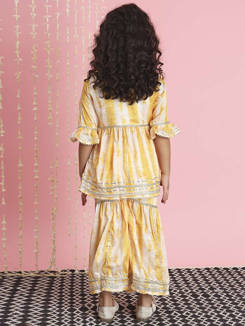 girl tie & dye kurta sharara set - 20271953 -  Standard Image - 2