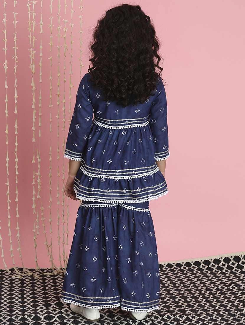 girl bandhani print kurta sharara set - 20271961 -  Standard Image - 2