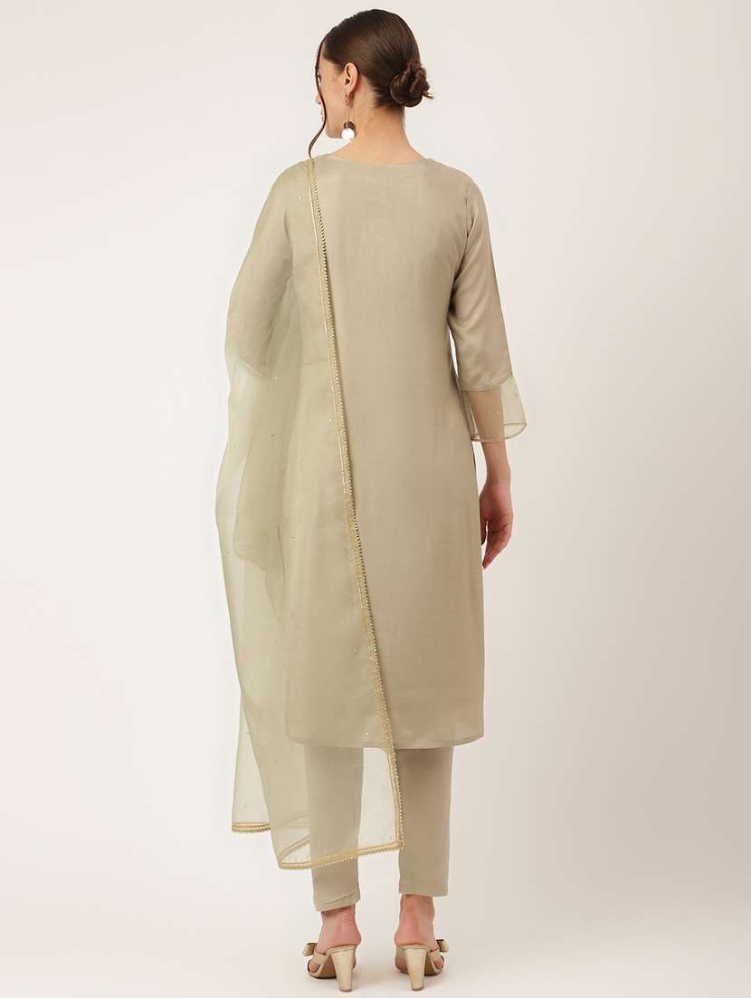 beige colored kurta pant set - 20271983 -  Standard Image - 2