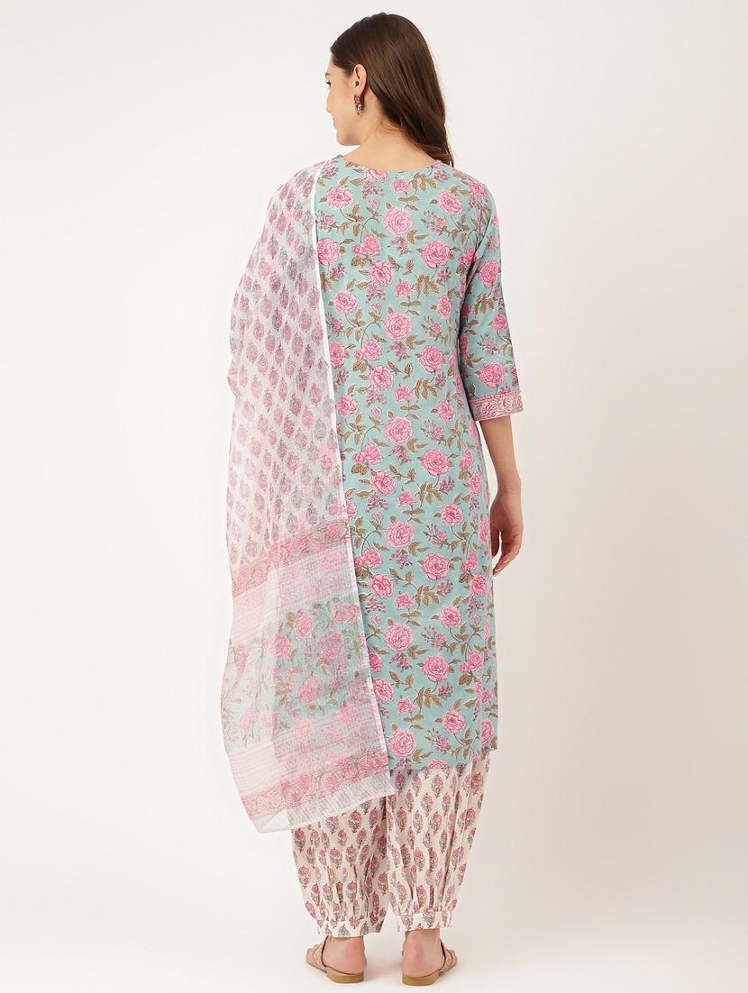 sea green colored kurta salwar set - 20271999 - Standard Image - 2