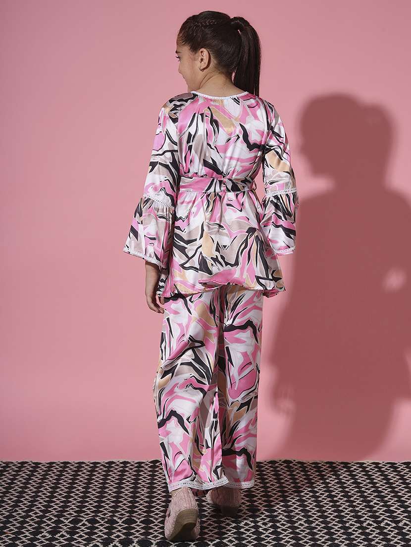 girls pink long sleeve co-ord set - 20272019 - Standard Image - 2