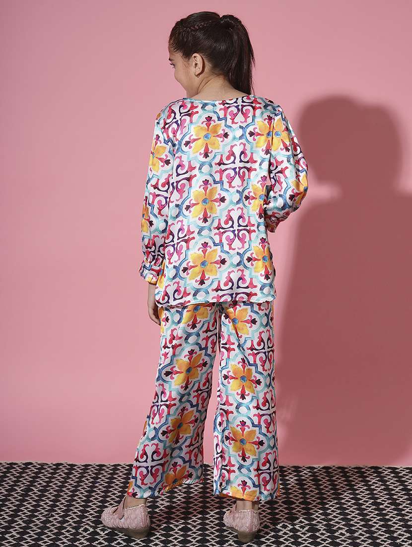 white printed top pants suit set - 20272020 - Standard Image - 2