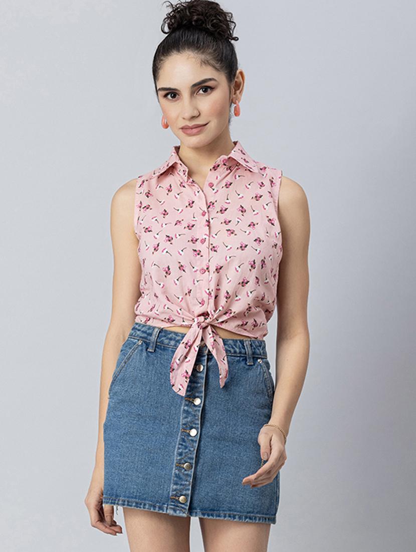 women's crop collared top - 20272038 - Zoom Image - 0