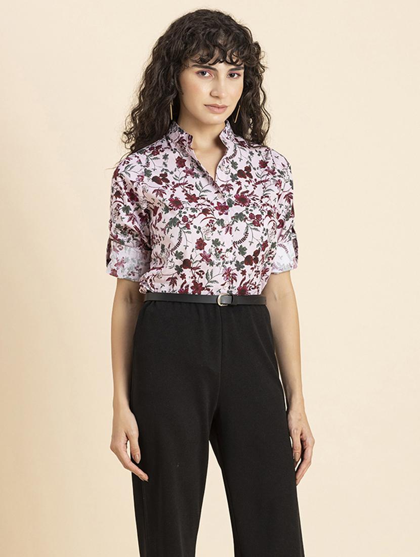 white florals printed regular shirt - 20272046 - Standard Image - 2
