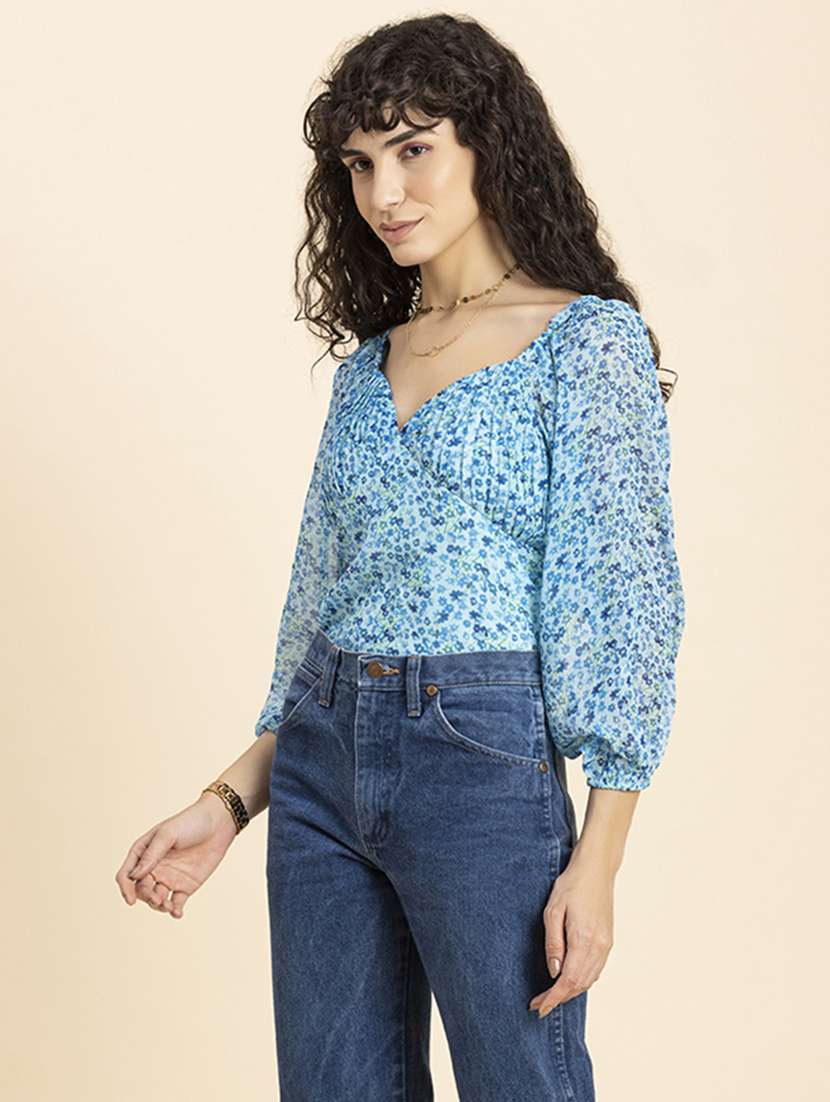 women's crop sweetheart neck top - 20272070 -  Standard Image - 2