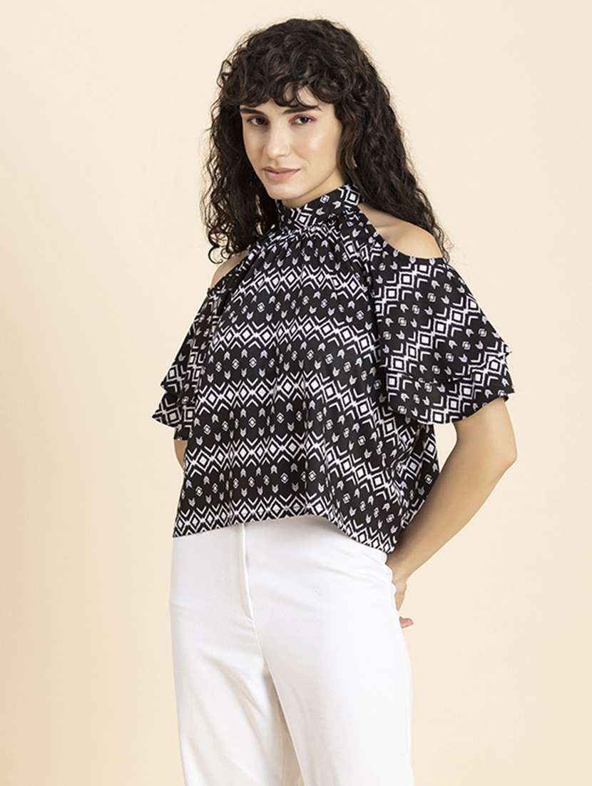 women's crop mock neck top - 20272077 -  Standard Image - 2