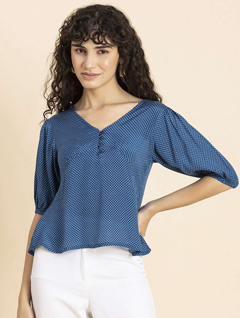 women's peplum v neck top