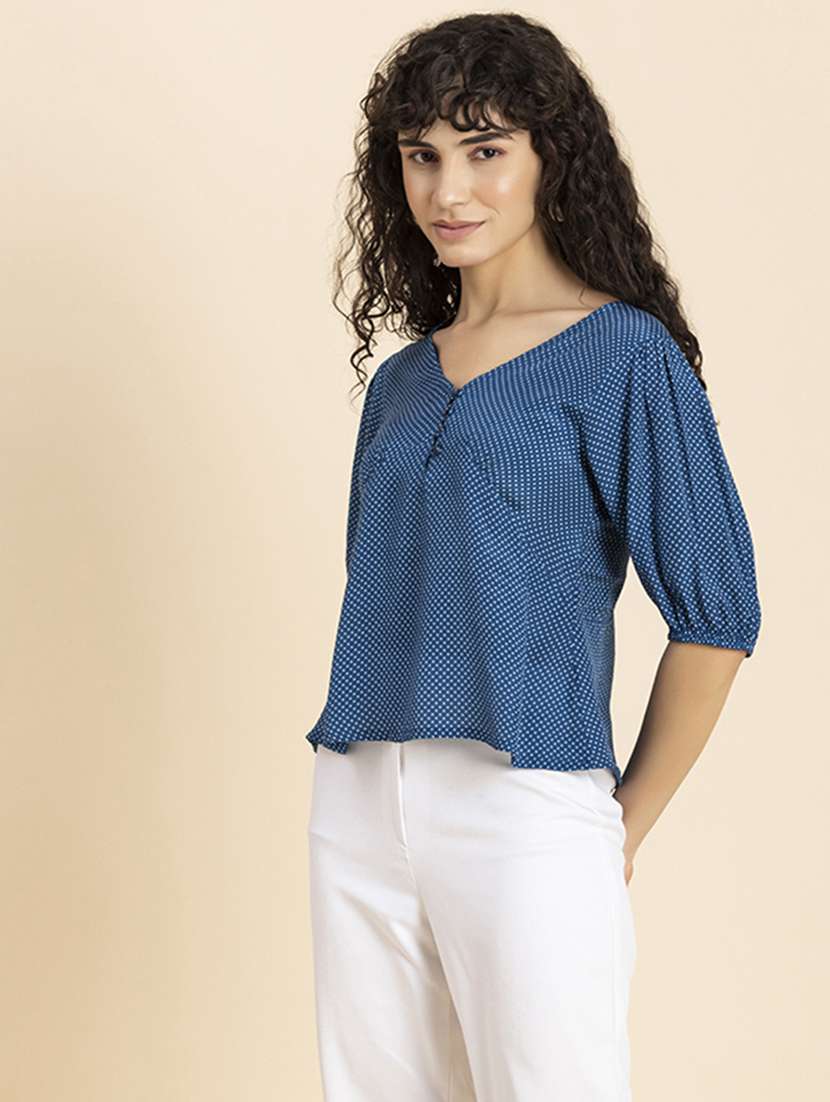 women's peplum v neck top - 20272080 -  Standard Image - 2