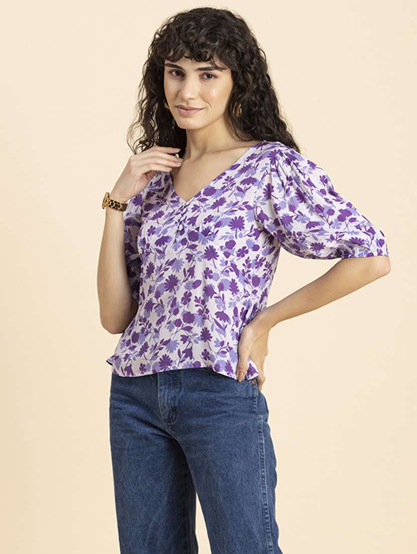 women's a line v neck top - 20272082 -  Standard Image - 2