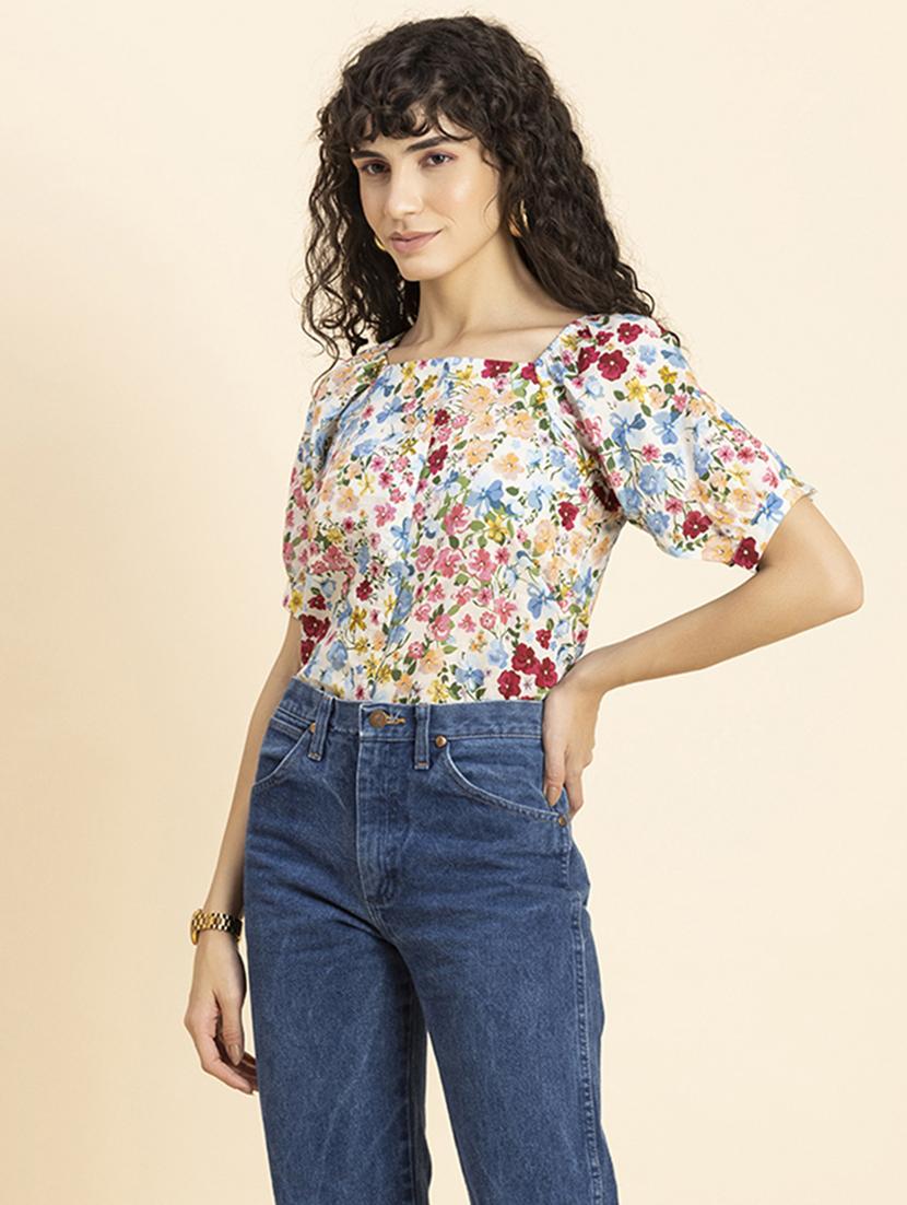 women's straight square neck top - 20272097 - Standard Image - 2