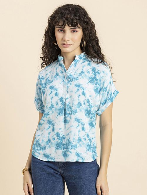 women's straight mandarin neck top - 20272104 -  Standard Image - 0