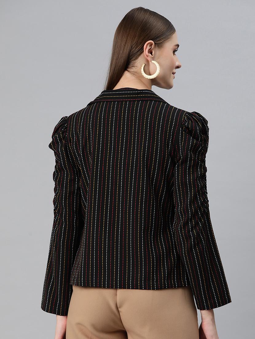 black striped puff sleeves balzer - 20273764 - Standard Image - 2