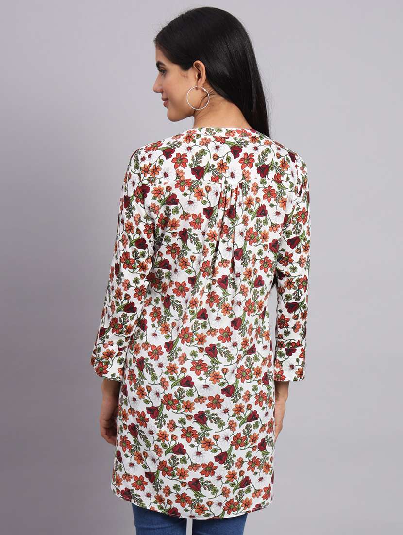 women white floral printed straight kurti - 20273772 -  Standard Image - 2