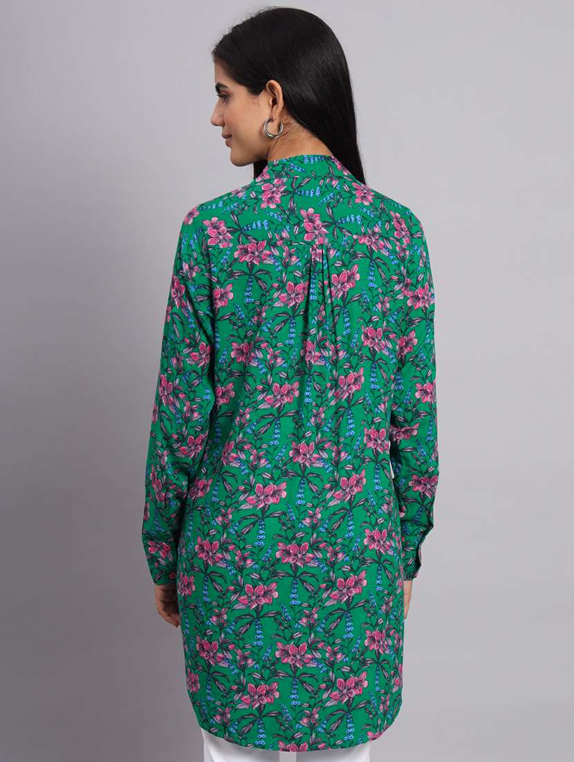 women floral printed high-low kurti - 20273778 -  Standard Image - 2