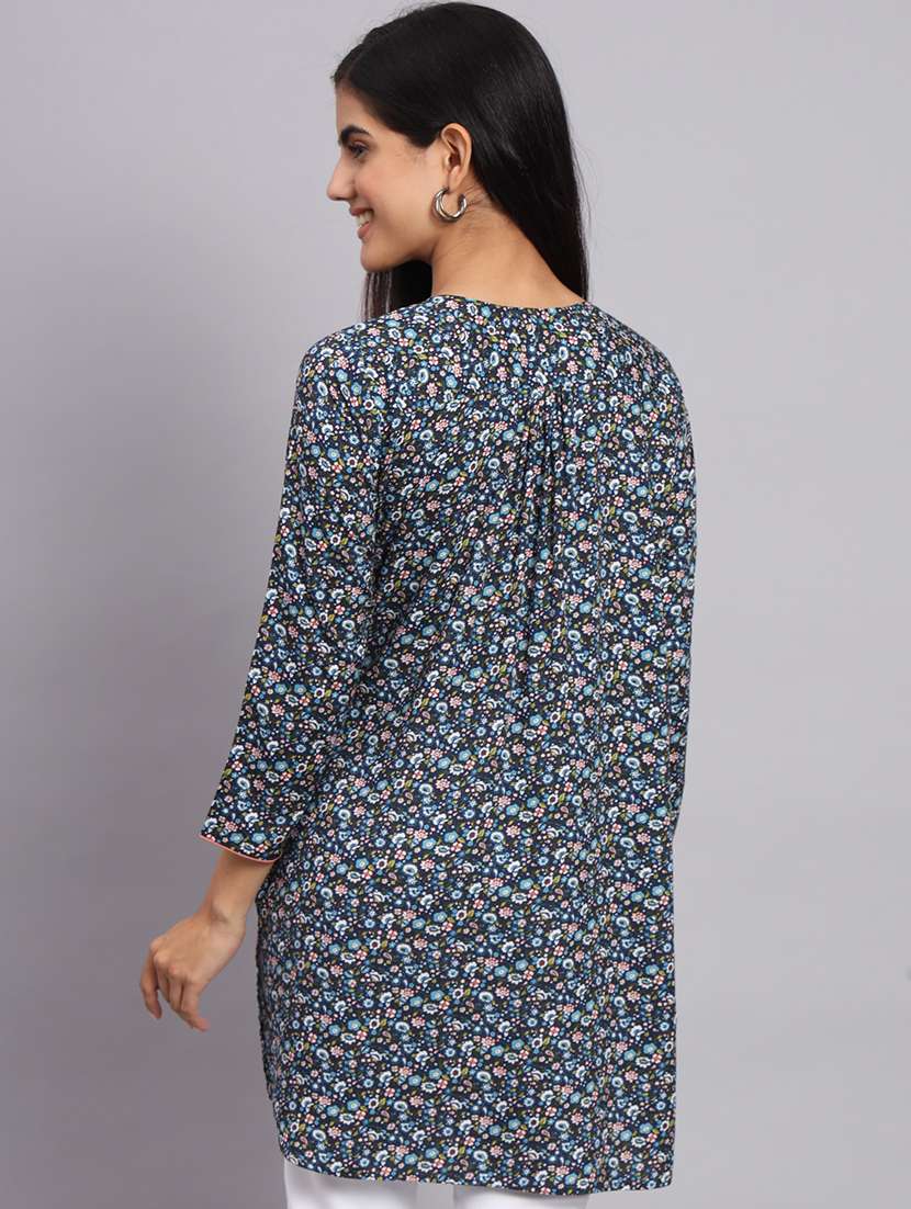 women floral printed side slit kurti - 20273779 - Standard Image - 2