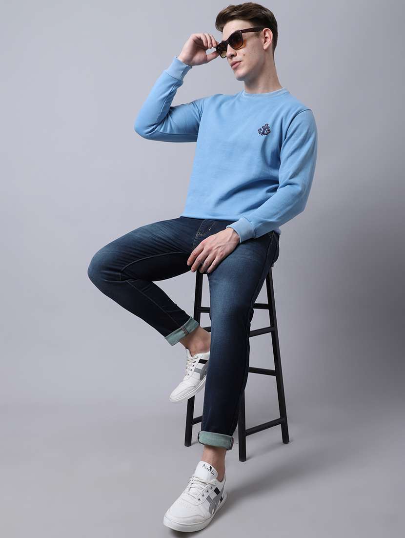 men's solid round neck full sleeve sweatshirt - 20274850 -  Standard Image - 2