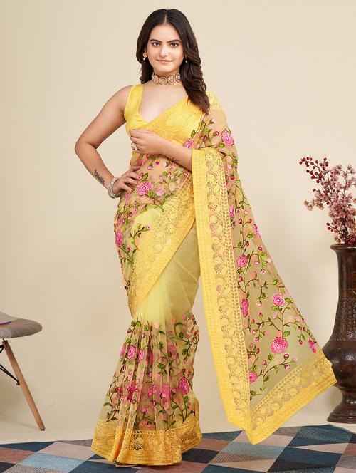 women's embroidered saree with blouse - 20276425 -  Standard Image - 0