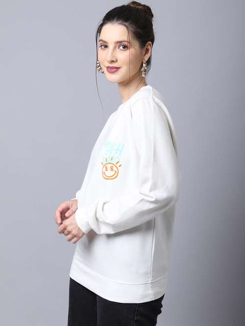 white typography regular sweatshirt - 20276567 -  Standard Image - 0