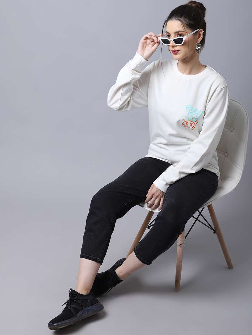 white typography regular sweatshirt - 20276567 - Standard Image - 2
