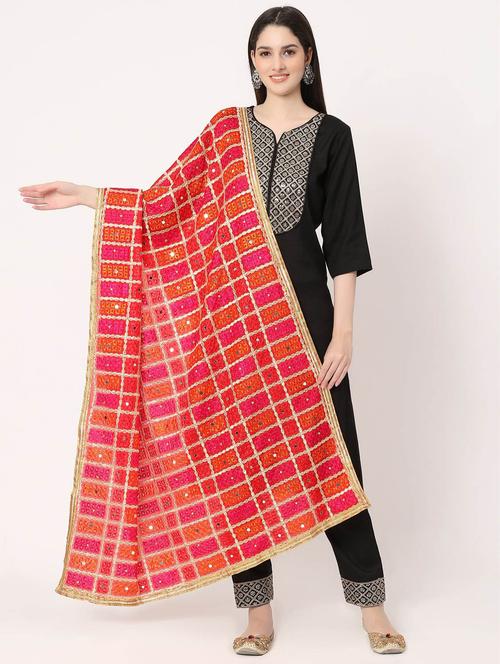 women red embroidered dupatta - 20276632 -  Standard Image - 0